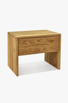 Nočný stolík masívny dub prírodný olej so zásuvkou Soft-Close